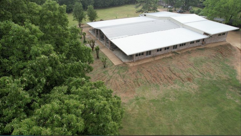 Drone shot-aftercompleted dininghall kitchen reno